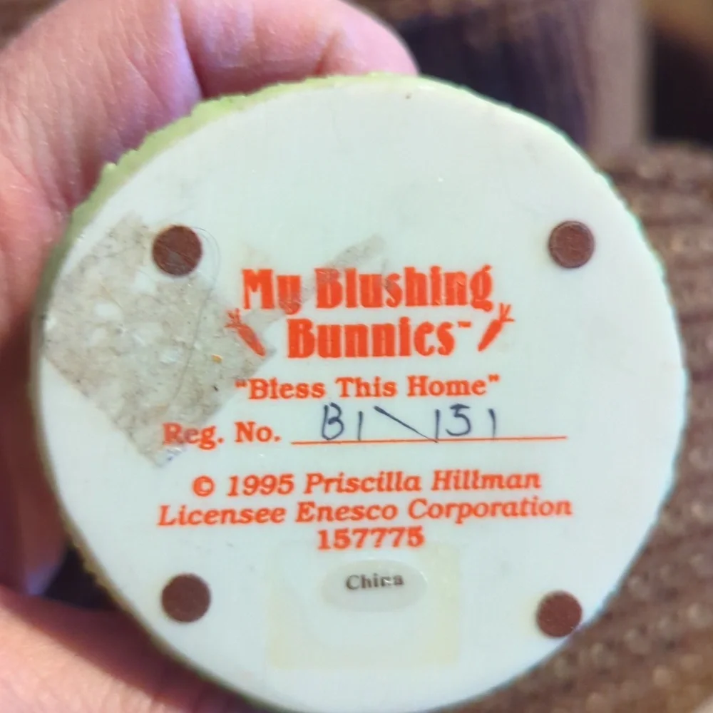 Vintage 1995 My Blushing Bunnies Bless This Home Numbered 81/151 Bluebird House